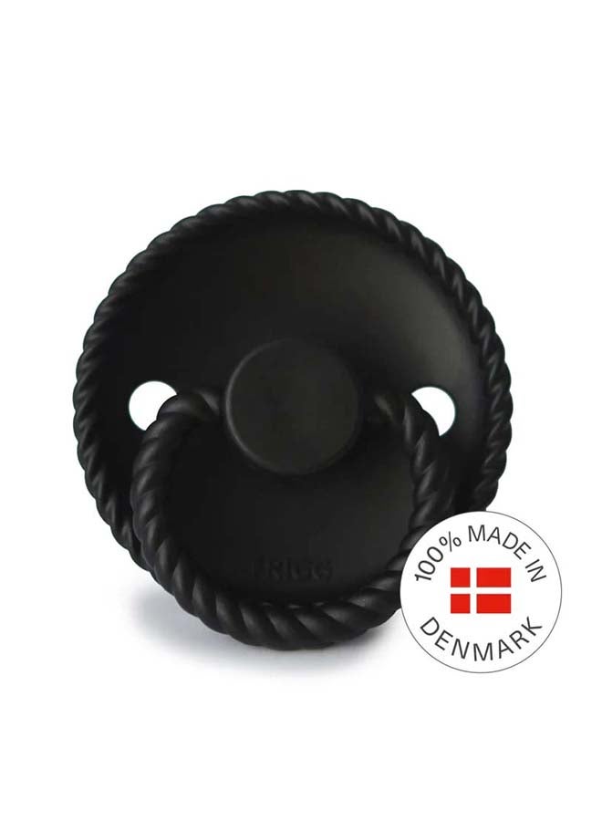 FRIGG Rope Silicone Baby Pacifier 0-6M 1-Pack Jet Black - Size 1