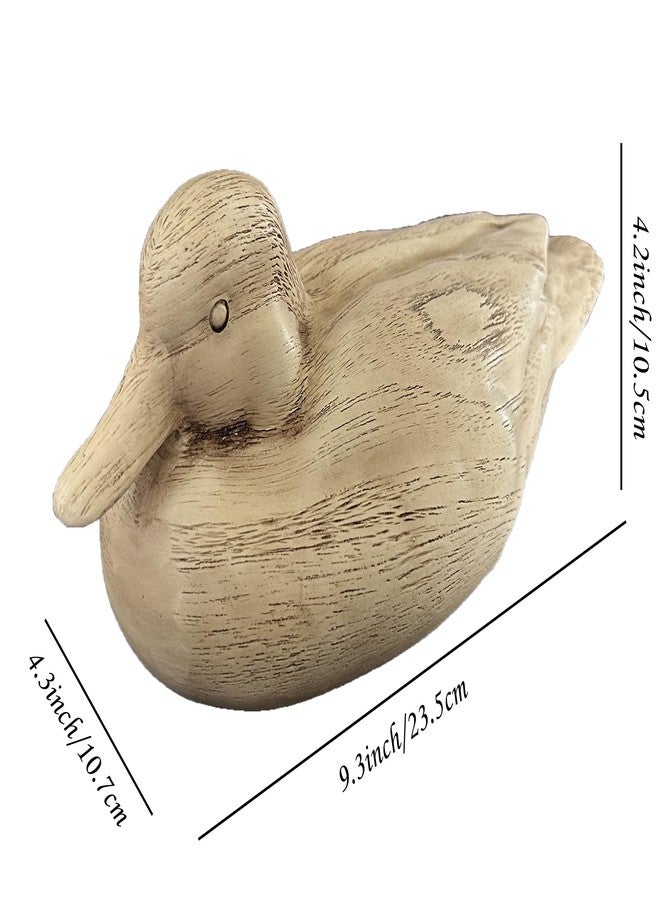 Hymmah Duck Home Decor Statue Rustic Home Decorations for Living Room, Boho Sculpture Resin Animal Collectible Figurines for Indoor Decor (Beige) - Image 3