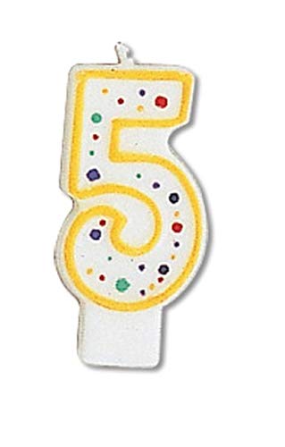 Creative Converting CANDLE-4564 Polka Dot 5 Numeral Candle, 3-Inch x 1.5-Inch - Image 4