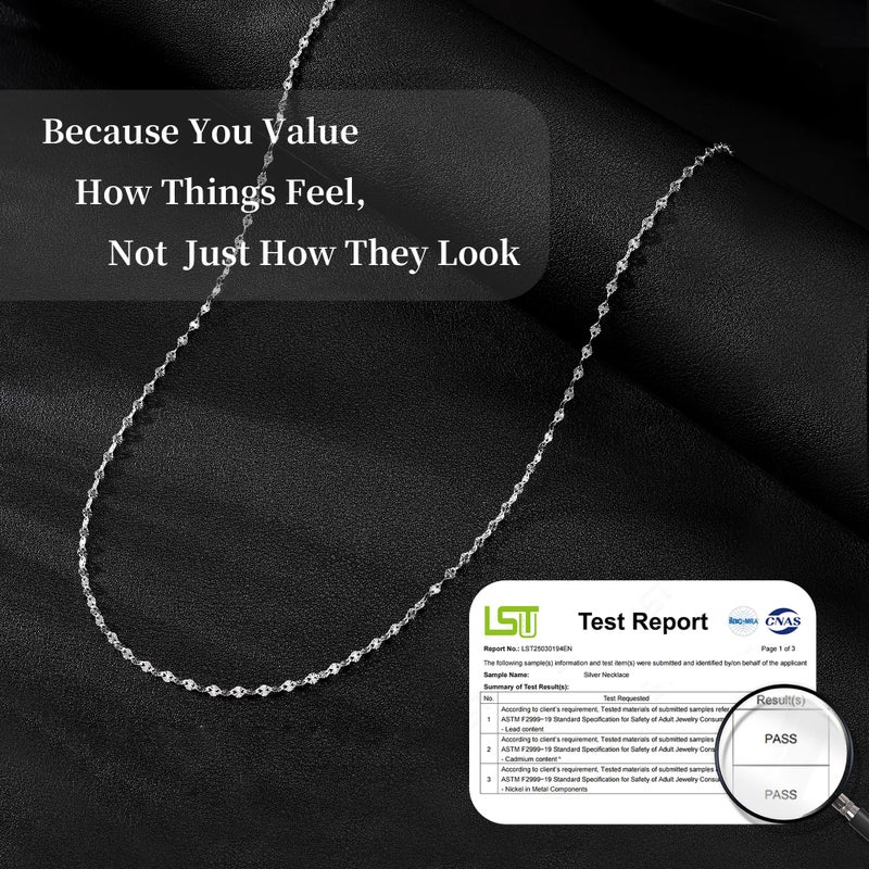 Carffordo 925 Sterling Silver Necklace Silver Chain Necklace for Women Simple Dainty Necklace for Women Waterproof Trendy Jewelry Gifts - Image 5