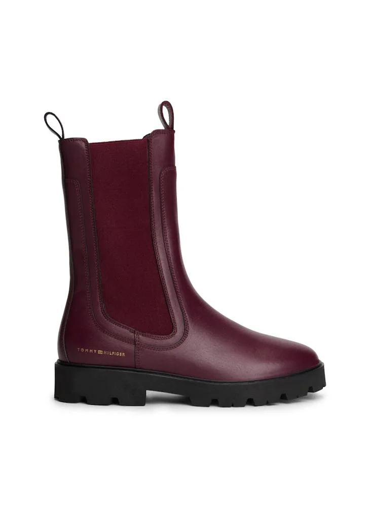 TOMMY HILFIGER Leather Cleat Mid Chelsea Boots