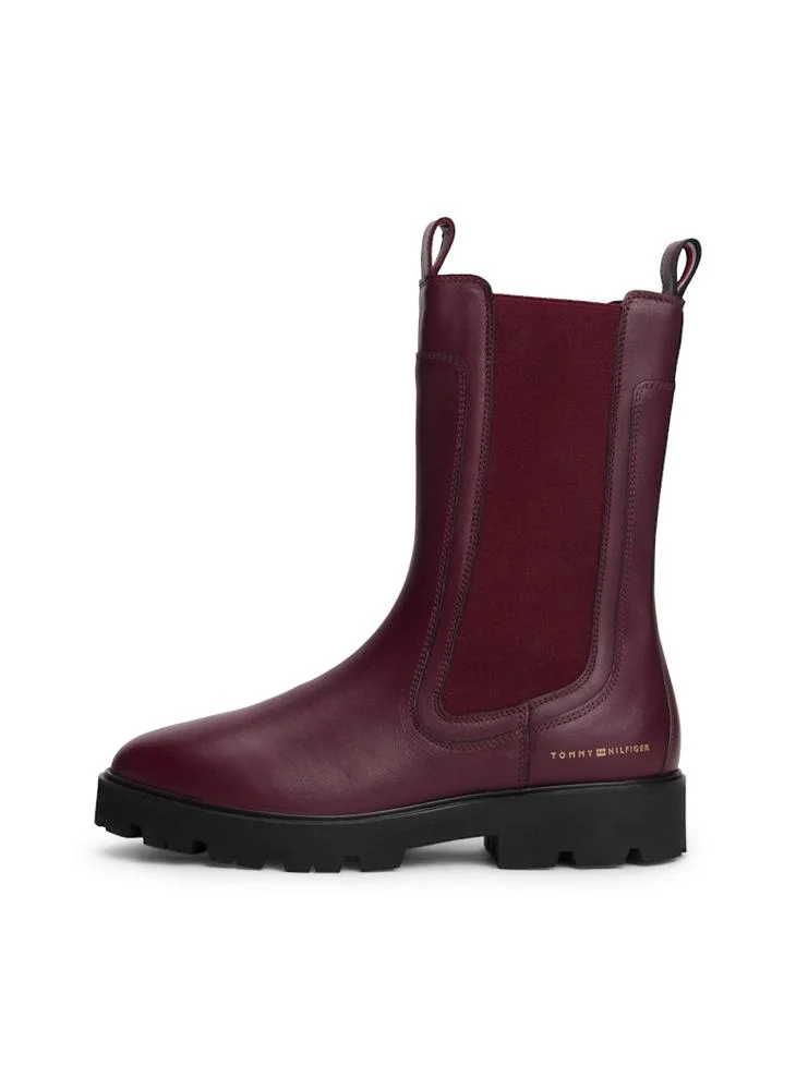 TOMMY HILFIGER Leather Cleat Mid Chelsea Boots