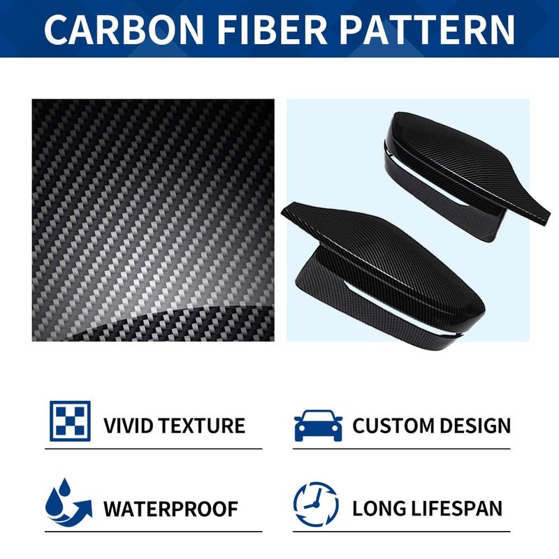 XPHAZZ Side Mirror Cover Compatible with G20 G21 G30 G31 G32 GT G11 G12 G14 G15 G16 (Carbon Fiber Pattern, G20 G30 G32 G11) - Image 5