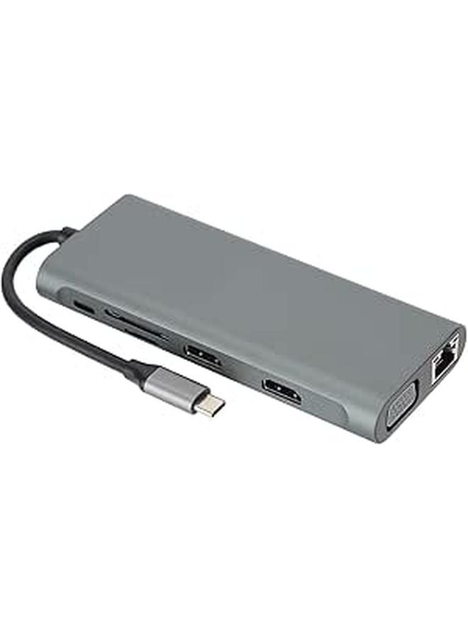 12 في 1 محور USB C من الألومنيوم محطة إرساء مع شحن HDMI بدقة 4K وقارئ بطاقات - Image 1