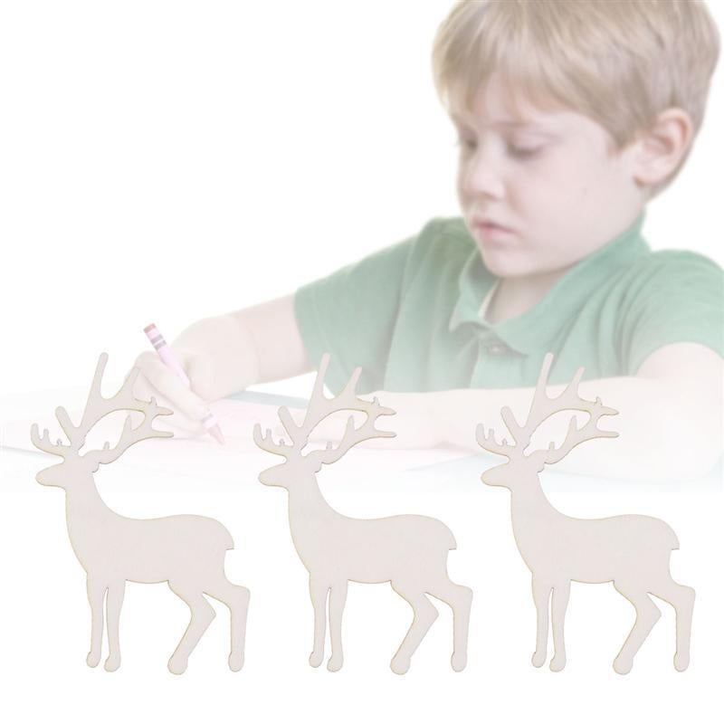 Diy Handmade Material Sika Deer Wood Puzzle Decorative Wood Square Round Wood Wedding Teaching Supplies - Image 2