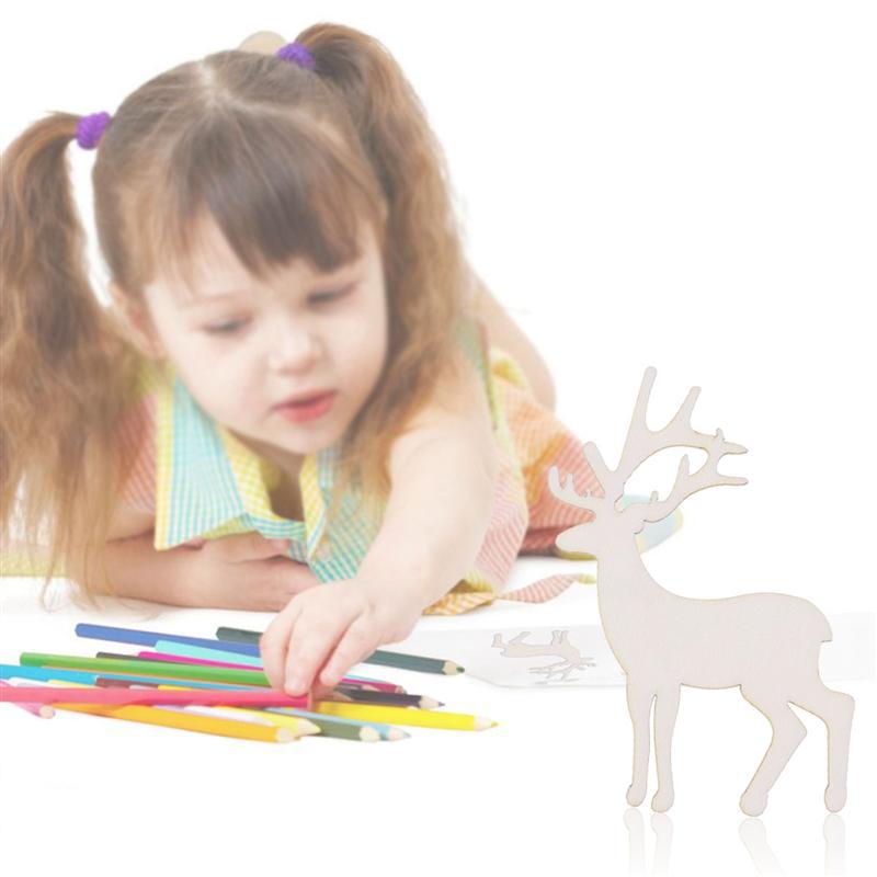 Diy Handmade Material Sika Deer Wood Puzzle Decorative Wood Square Round Wood Wedding Teaching Supplies - Image 1