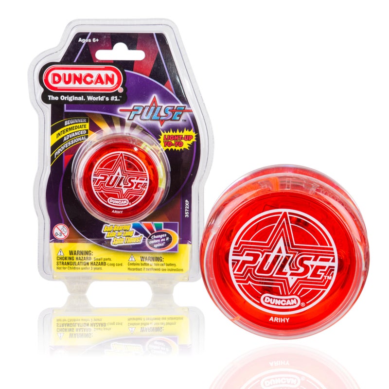 Duncan Toys Pulse LED LightUp YoYo Intermediate Level YoYo with Ball Bearing Axle and LED Lights ClearRed Small - Image 2