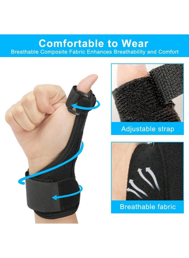 ديوتي دعامة إبهام ومعصم قابلة للتعديل، مكونة من قطعتين، مع جبائر معدنية مزدوجة، لتخفيف آلام التهاب المفاصل، ومتلازمة النفق الرسغي، والتهاب الأوتار، والالتواءات، تناسب اليد اليمنى واليسرى. - Image 3