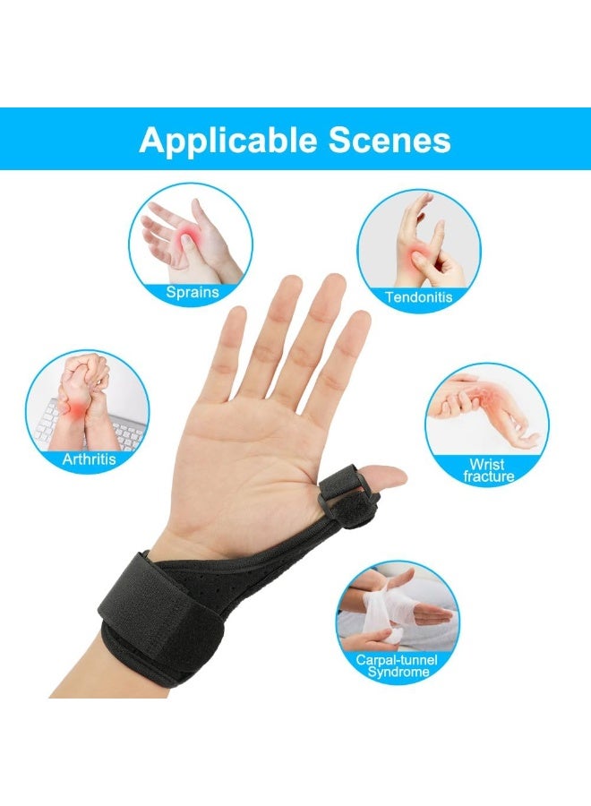 ديوتي دعامة إبهام ومعصم قابلة للتعديل، مكونة من قطعتين، مع جبائر معدنية مزدوجة، لتخفيف آلام التهاب المفاصل، ومتلازمة النفق الرسغي، والتهاب الأوتار، والالتواءات، تناسب اليد اليمنى واليسرى. - Image 4