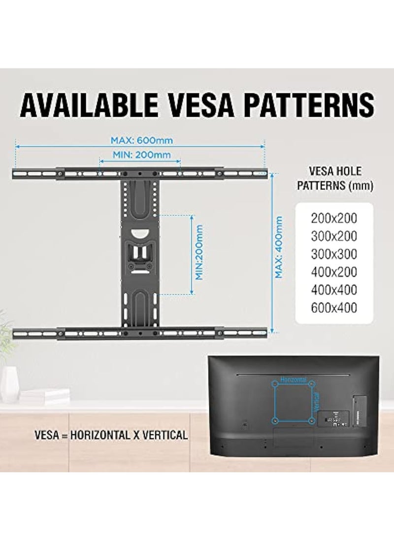 Adjustable Wall TV Mount, Suitable for 40”-75” Displays, 36.5KG Load Capacity, 600x400mm VESA, ±90° Swivel, -15° Tilt - pzsku/ZEDE22A2F7008AF3BA545Z/45/_/1737388658/642e2d63-d8ef-4aa4-b22c-6d1e62e79242