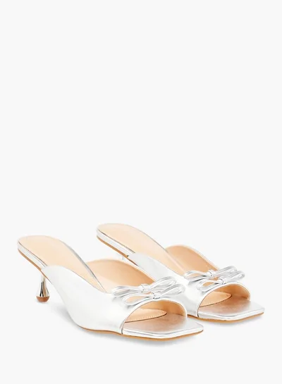 Celeste Women's Solid Slip-On Sandals with Kitten Heels