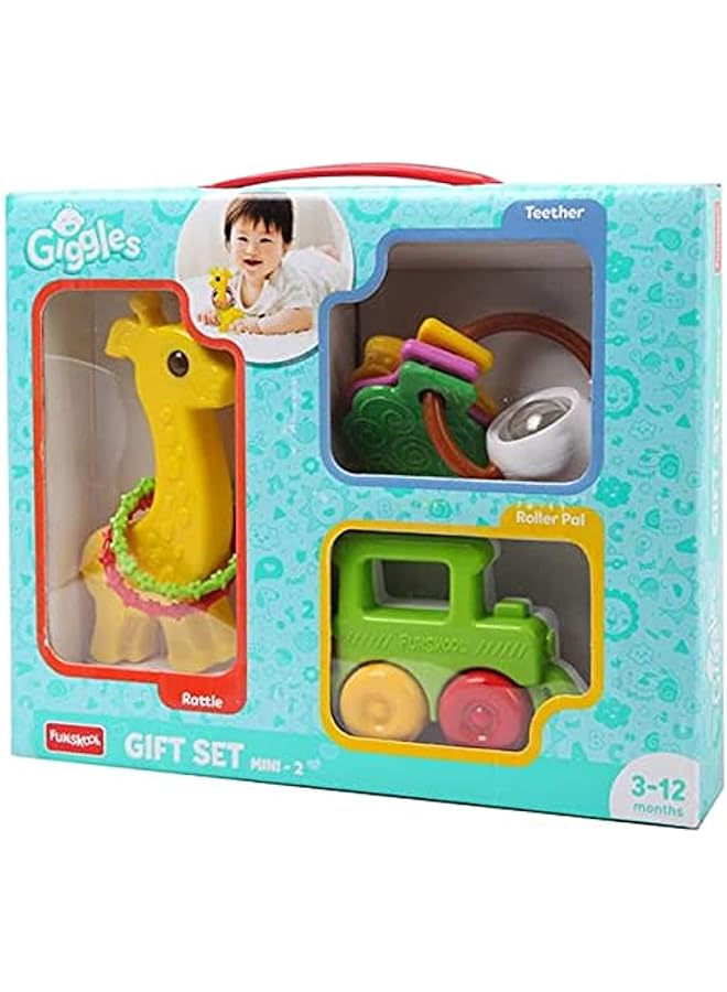 فنسكول مجموعة هدايا من جيجلز، مجموعة هدايا صغيرة متعددة الألوان للأطفال حديثي الولادة، عضاضة للمركبات بعمر 6 أشهر فما فوق، ألعاب للأطفال الرضع Fs2170700 - Image 1