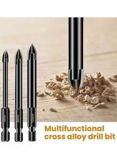 Y&D Drill Bit Set, Efficient Universal Tools Multifunctional Triangle Hard Triangular Cross Alloy Set for Glass, Plastic, Tile, Wood, Concrete, Tip (6 Pieces)  - Image 2
