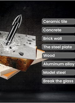 Y&D Drill Bit Set, Efficient Universal Tools Multifunctional Triangle Hard Triangular Cross Alloy Set for Glass, Plastic, Tile, Wood, Concrete, Tip (6 Pieces)  - Image 3