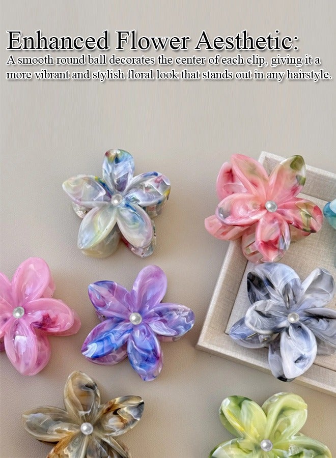 Lelet 4PCS Large Flower Hair Claw Clips for Women – 3.4 inch Strong Hold Claw Hair Clip with Beaded Center, Stylish Hair Accessories for Thick & Thin Hair (4 Colors) - Image 4