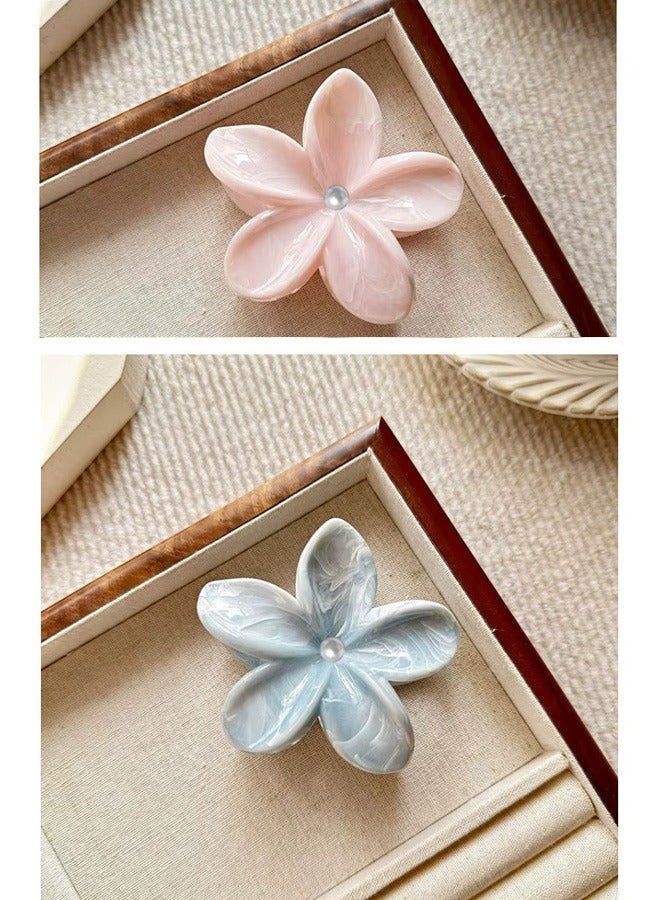 Lelet 4PCS Large Flower Hair Claw Clips for Women – 3.4 inch Strong Hold Claw Hair Clip with Beaded Center, Stylish Hair Accessories for Thick & Thin Hair (4 Colors) - Image 5