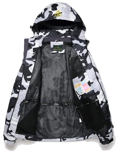 GIISAM Mens Windproof Jacket Waterproof Lightweight Mountain Sport Jacket for Men Hooded Windbreaker Raincoat(1898BLW-Camo,L) - Image 3