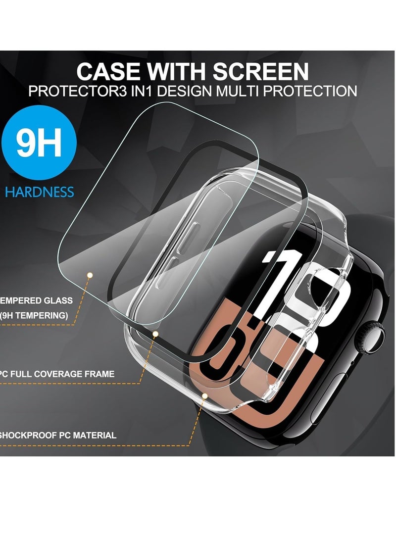 Hard PC Smart Watch Case Compatible with Apple Watch Series 10 45mm Shockproof Full Protection All Edges Protective Cover (Clear) - Image 2