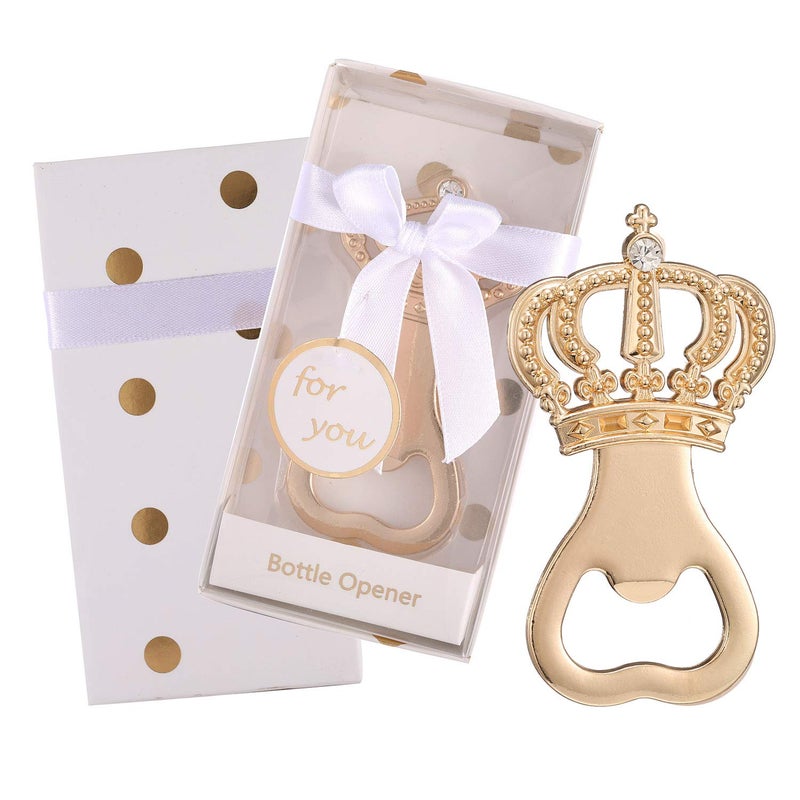 Layseri Pack of 24 Gold Crown Bottle Opener Wedding FavorsParty Favors for Guest Souvenir Gift for Baby Shower Birthday Party Decorations and Supplies by Layseri Crown White 24 