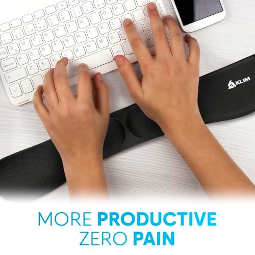 KLIM Mouse Keyboard Wrist Rest Set Silky Gel Memory Foam Ergonomic Wrist Rest for Computer Keyboard Wrist Pad for Keyboard Wrist Rest for Mouse for Gaming and Office Pain Relief Black - Image 3