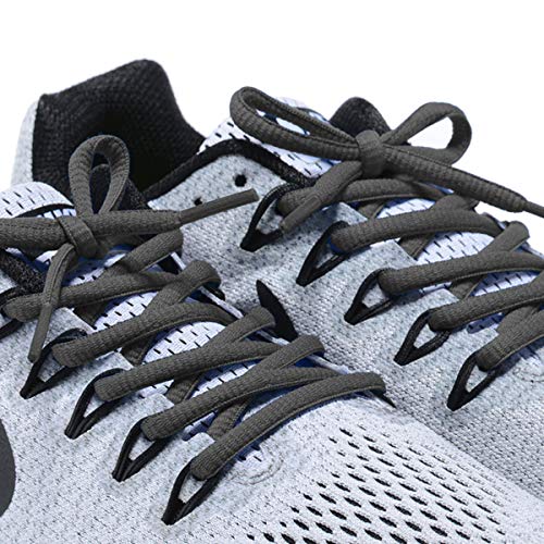 Curtual Oval Shoelaces Half Round 1/4" Shoe Laces for Athletic Shoelaces [2 Pairs] 8 Colors 8 Different Lengths (54" inches (137 cm), Dark Gray) - Image 2
