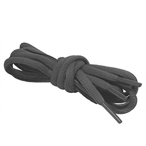 Curtual Oval Shoelaces Half Round 1/4" Shoe Laces for Athletic Shoelaces [2 Pairs] 8 Colors 8 Different Lengths (54" inches (137 cm), Dark Gray) - Image 1