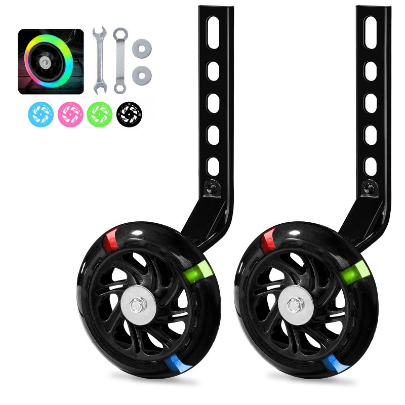PRUNUS Flash BIKE Training Wheels for 12 14 16 18 20 InchTraining Wheels for Kids Bike is Heavy DutyBicycle Training Wheel is Suitable Single Speed Bike