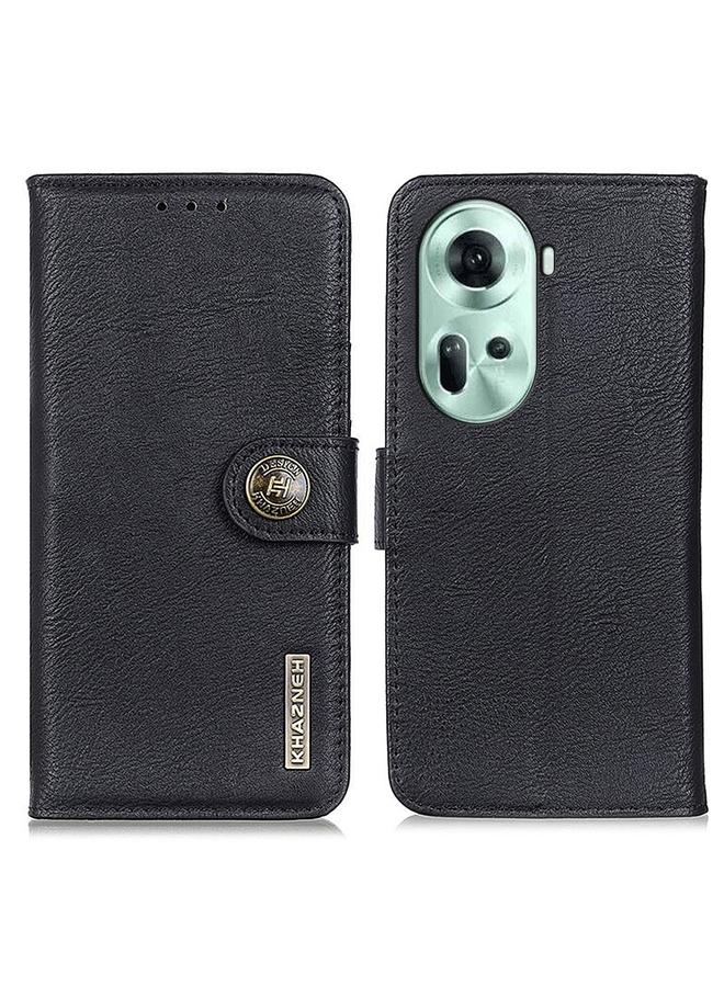 اس-توب جراب هاتف OPPO Reno11 5G Global KHAZNEH جراب هاتف جلدي قابل للطي من جلد البقر - Image 1
