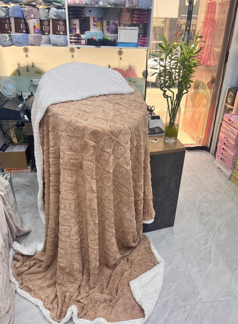 GB Flannel  Double Layer  Quilt, Winter Bed Sheet Quilt,   Warm blankets for winter size 220*240