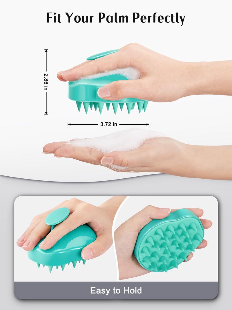 HEETA Hair Scalp Massager Shampoo Brush 2 Pack, Soft Silicone Bristles to Remove Dandruff, Waterproof Hair Scrubber for Both Wet Dry Hair, Suitable for Men & Women (Green & Purple) - Image 2