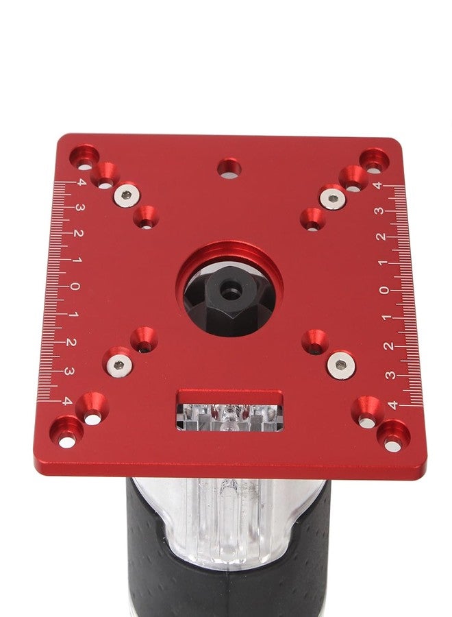 KETIPED Aluminium Router Table Insert Plate,Mini Square Woodworking Benches Router Flip Plate,Multifunctional Trimming Engraving Table,055Red - Image 5