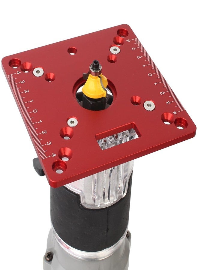 KETIPED Aluminium Router Table Insert Plate,Mini Square Woodworking Benches Router Flip Plate,Multifunctional Trimming Engraving Table,055Red - Image 4