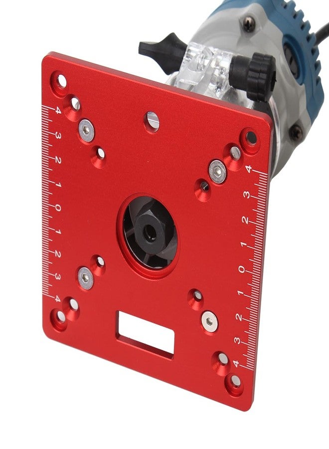 KETIPED Aluminium Router Table Insert Plate,Mini Square Woodworking Benches Router Flip Plate,Multifunctional Trimming Engraving Table,055Red - Image 3