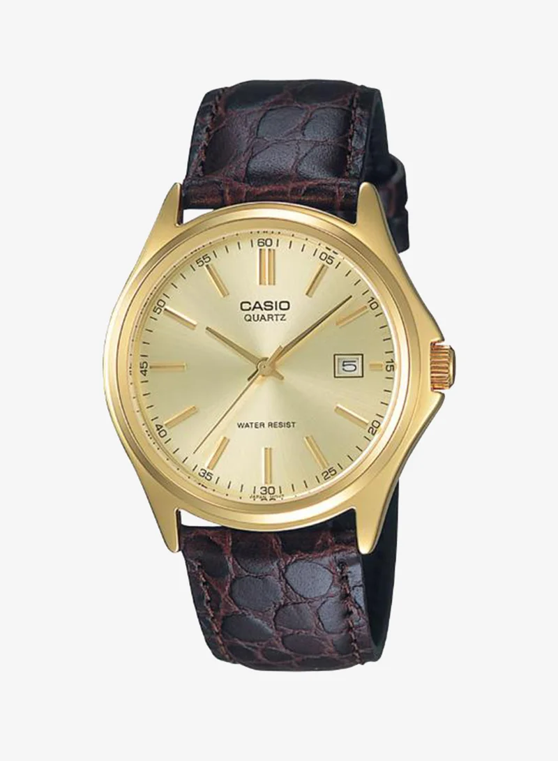 CASIO Men's Leather Analog Watch MTP-1183Q-9ADF - 38.5 mm