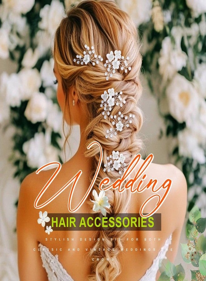 JONKY Baby Breath Hair Pins Silver Flower Bride Wedding Hair Piece Bridal Hair Accessories for Women - Image 5