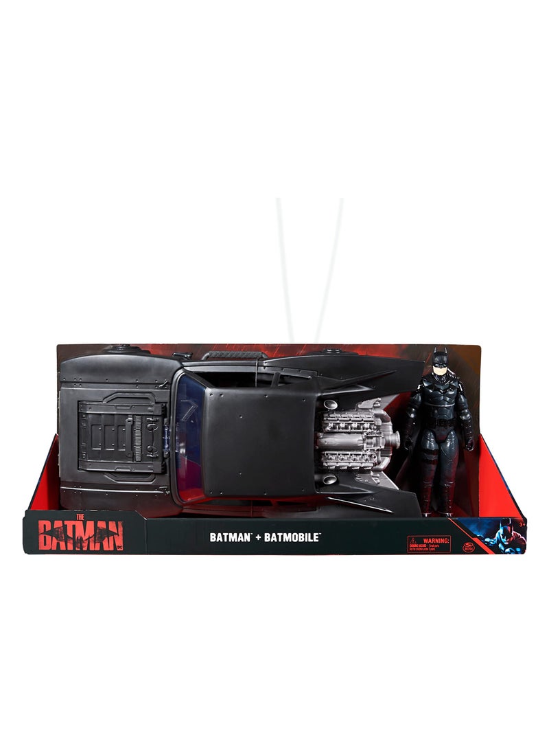 DC Comics - DC Comics, Batman Batmobile with 30-cm Batman Figure, The Batman Movie Collectible, Kids’ Toys for Boys and Girls Aged 4 and up - Image 1