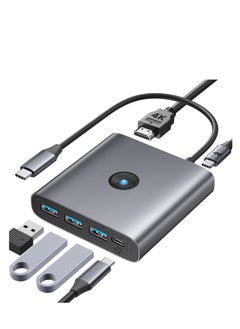 SYOSI USB C Docking Station, 6 in 1 USB C Hub with 4K HDMI, 100W PD Charging, 3 USB-A 3.0, USB-C 3.0, Compact and High-Speed USB C Multiport Adapter for MacBook Air Pro, and Other Type C Devices  - Image 1