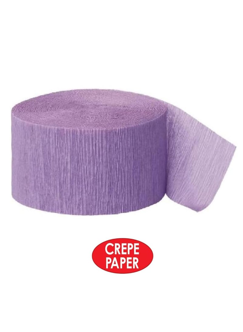 ThePartyPopper Pack of 3 Lavender Crepe Paper Streamers Roll 25m x 4.5 cm, Party Streamers for Birthday Party Supplies - Image 2