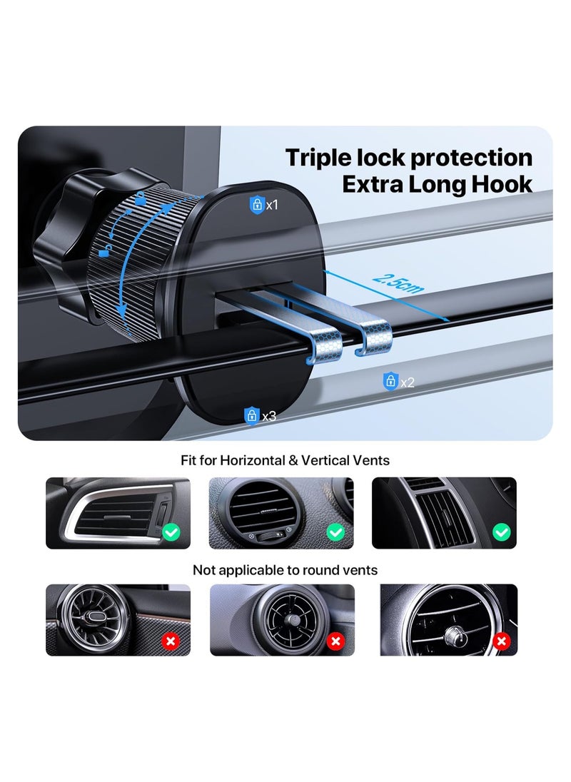 Car Phone Holder [Double Steel Hook] Phone Holder for Car, Mobile Holder for Car Air Vent, Car mobile Holder Compatible with iPhone 15/14/13/12 Samsung Xiaomi and Other Smartphones Series | MNVK - pzsku/ZEDE2ACA7F12A1FC4A52CZ/45/_/1728833778/10118070-81f8-4d8b-bbfe-0ce7c646b942