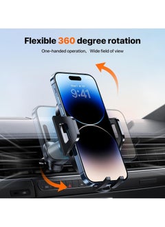 Manvik Car Phone Holder [Double Steel Hook] for Air Vent, Compatible with iPhone 15/14/13/12 Samsung Xiaomi and Other Smartphones Series | MNVK  - Image 3