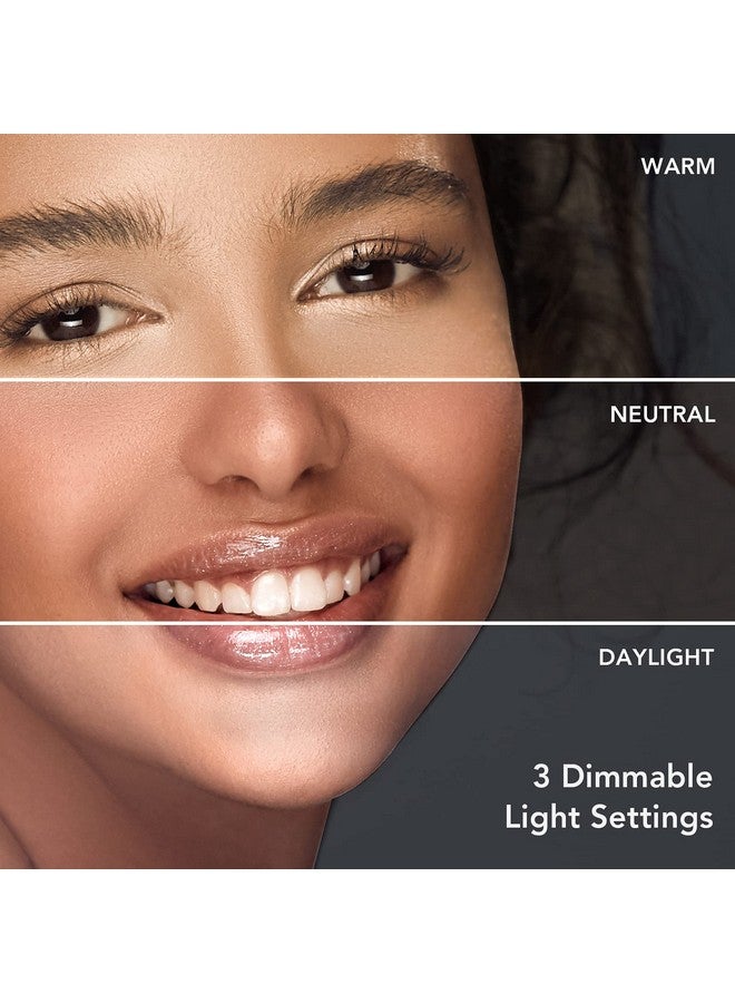 فانسي مرآة مكياج للسفر LED قابلة لإعادة الشحن مع 3 إعدادات ألوان، مرآة مكبرة 10 مرات قابلة للفصل وخفيفة تعمل باللمس ومسند قابل للتعديل ومرآة زينة محمولة مضاءة (Aura Go 2) - Image 3