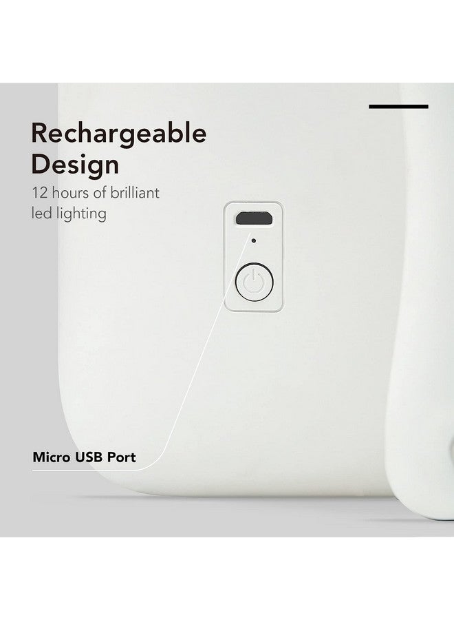 فانسي مرآة مكياج للسفر LED قابلة لإعادة الشحن مع 3 إعدادات ألوان، مرآة مكبرة 10 مرات قابلة للفصل وخفيفة تعمل باللمس ومسند قابل للتعديل ومرآة زينة محمولة مضاءة (Aura Go 2) - Image 2