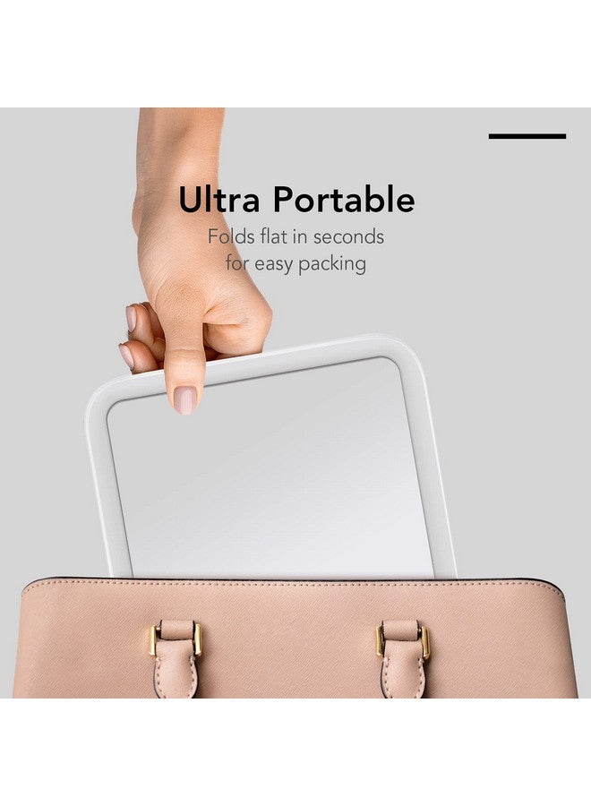 فانسي مرآة مكياج للسفر LED قابلة لإعادة الشحن مع 3 إعدادات ألوان، مرآة مكبرة 10 مرات قابلة للفصل وخفيفة تعمل باللمس ومسند قابل للتعديل ومرآة زينة محمولة مضاءة (Aura Go 2) - Image 5