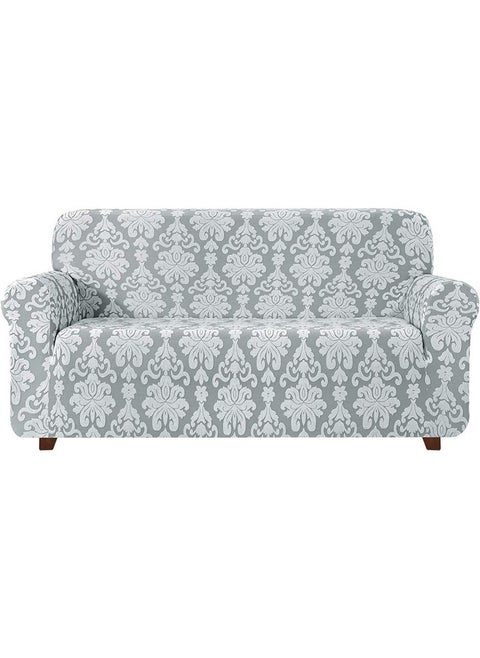 House of Quirk Stretch Sofa Slipcover Easy Fitted with Durable Washable Jacquard Damask Universal Double Seater High Elastic Furniture Protector (Pastel Green, 145-185cm)