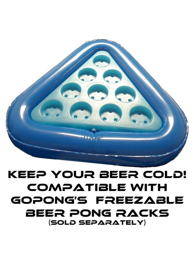 GoPong Pool Pong Rack Floating Beer Pong Set, Includes 2 Rafts and 3 Pong Balls, Blue - Image 5