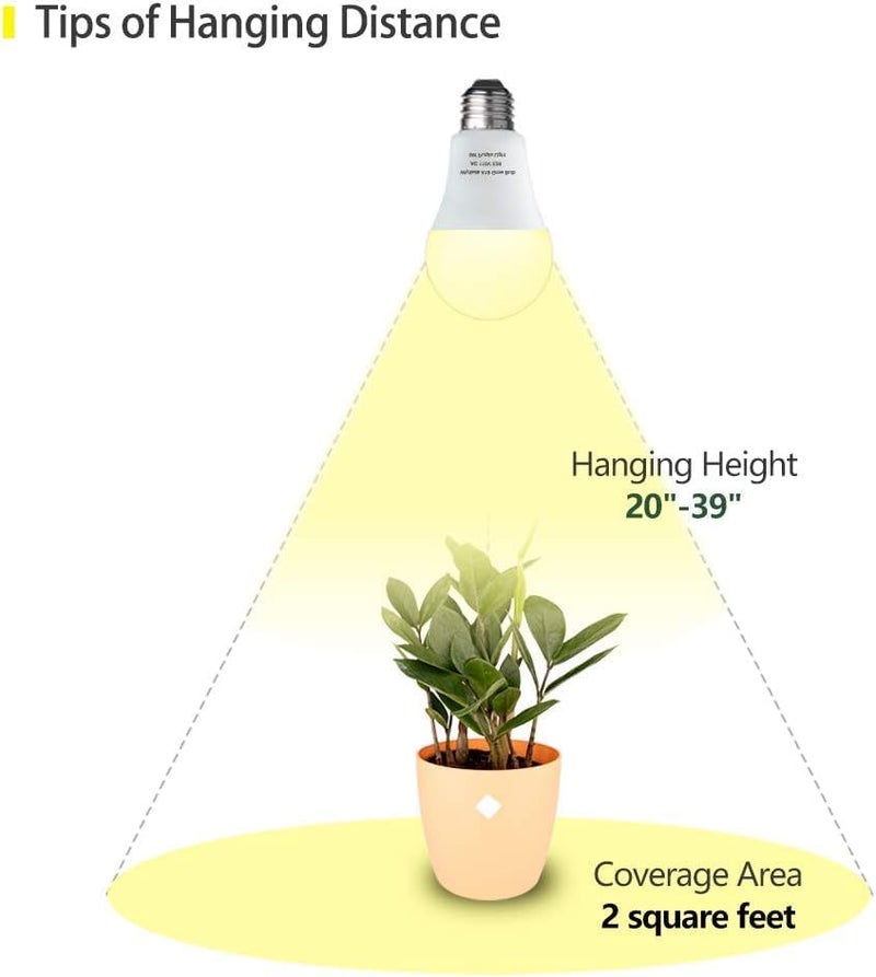 Wiyifada 6 Pack Full Spectrum Grow Light Bulbs,A19 Grow Lights for Indoor Plants,Dimmable E26 9W Grow Bulb Replace up to 100W,Plant Lights for Indoor Growing,Flowers,Greenhouse,Indore - Image 5