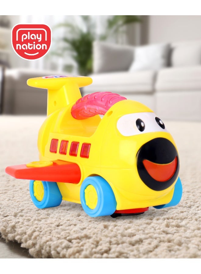 PlayNation Bump & Go Musical Plane with LED Lights & Music - Image 1