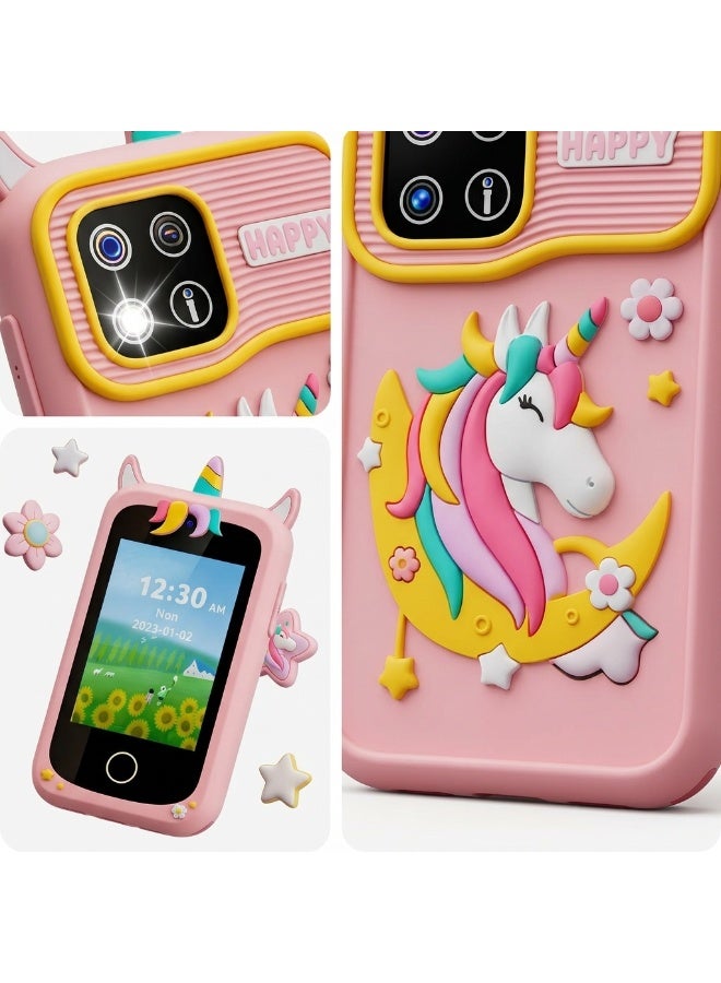 ASIV Kids Smart Phone Toys for Girls and Boys Ages 3-10 Toddler Play Toys with Dual Camera Educational Learning Games Puzzles MP3 Music Player Birthday Gifts for Kids Girls and Boys / Birthday Unicorns Gift Toys for Children 3 4 5 6 7 8 Year Old ( 8GB SD Card) - Image 2