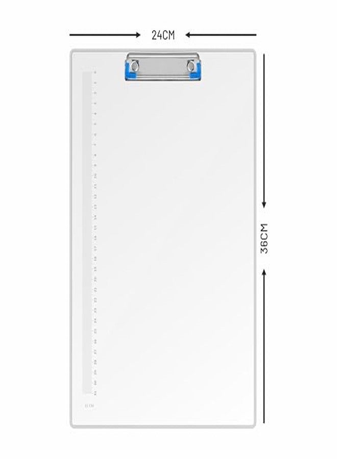 Anupam Plastic Exam Clip Board, Transparent 24X36cm, A4 Letter Size Clip Board for Nurses, Students, Office and Women, Clip Board with Pen Holder and Low Profile Clip - Image 3
