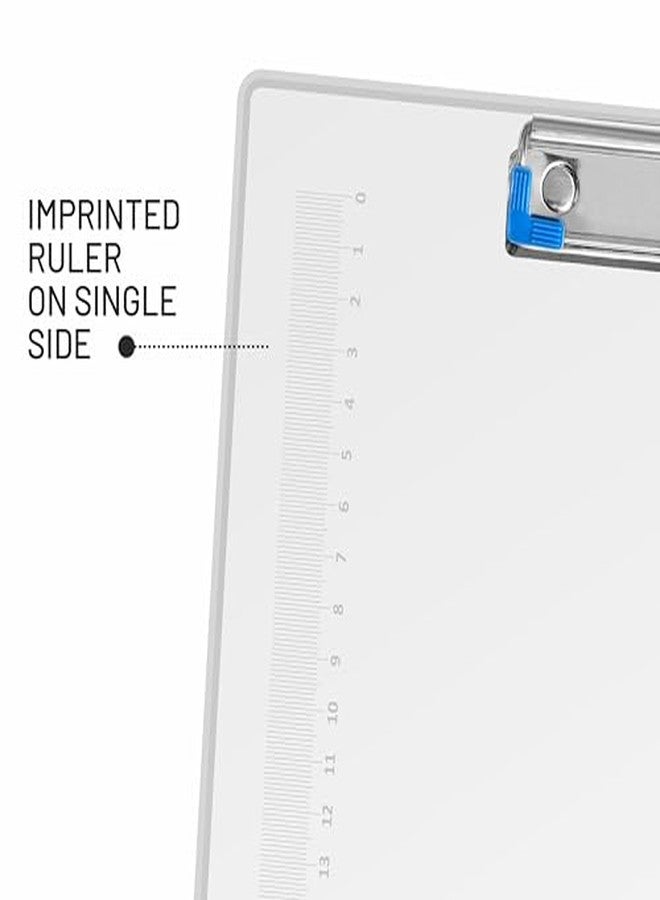 Anupam Plastic Exam Clip Board, Transparent 24X36cm, A4 Letter Size Clip Board for Nurses, Students, Office and Women, Clip Board with Pen Holder and Low Profile Clip - Image 5